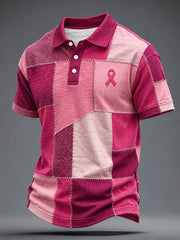 T-shirt imprimé de sensibilisation au cancer du sein chez l'homme