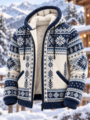 Sweat à capuche zippé doublé polaire, style nordique, pour homme