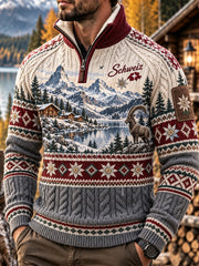 Chandail à manches plaquées Switzerland Homme