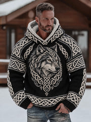 Sweat à capuche imprimé viking pour homme
