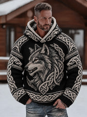 Sweat à capuche imprimé viking pour homme