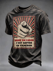 T-shirt pour hommes «Boire un canon, c’est sauver un vigneron»