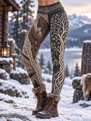 Legging en velours Viking Art Femme