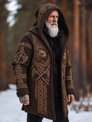 Manteaux en tricot gaufré Viking War Bear & Battle Axe Homme