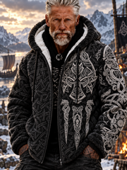 Veste en flanelle de mythologie nordique pour homme Viking Warrior Norse Skull Celtic Knot