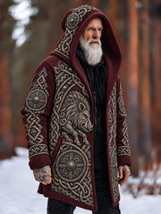 Manteaux Viking Boar Waffle-Knit Homme