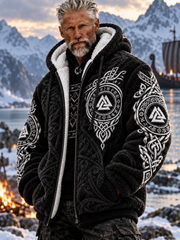 Veste en flanelle celtique nordique Viking Raven Valknut Norse Rune pour homme