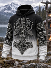 Sweat à capuche confortable pour homme, style vintage, motif nœud celtique viking