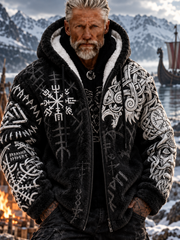 Manteau en flanelle Viking Norse Wolf Homme