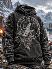 Chandail à capuchon Norse Wolf Viking Homme