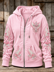 Femmes Breast Cancer Zip-Up Hoodie