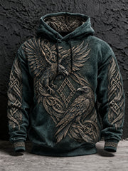 Hoodies à imprimé Viking Twin Raven Homme