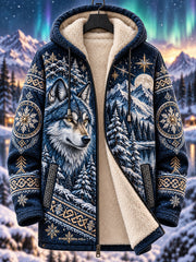 Sweat à capuche doublé polaire pour homme, motifs animaux de la forêt nordique