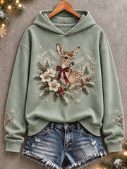 Sweat à capuche imprimé Swiss Merry Christmas Art pour femmes