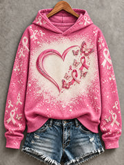 Femmes Cancer du sein Sensibilisation Art Imprimé Hoodie