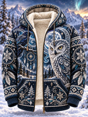 Sweat à capuche en flanelle à imprimé animal nordique pour homme