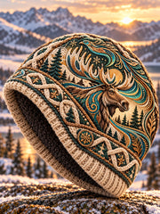 Chapeau unisexe à imprimé animalier nordique