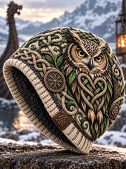 Bonnet tricoté chaud pour l’automne et l’hiver, style viking vintage