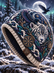 Sweat à capuche en flanelle pour homme, motif animal nordique viking