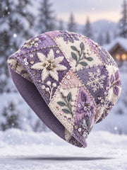 Chapeau imprimé à motif floral nordique pour femme