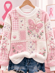 Sweat-shirt en flanelle pour le cancer du sein chez la femme