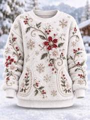 Sweat-shirt imprimé motif floral hiver femme