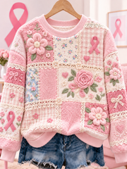 Sweat-shirt en flanelle pour le cancer du sein chez la femme