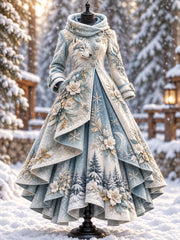 Robe nordique à motifs d'animaux pour femme