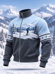 Sweat-shirt décontracté à fermeture éclair pour amateurs de ski, prêt pour la saison hivernale