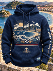 Sweat-shirt à capuche à imprimé basque espagnol pour hommes