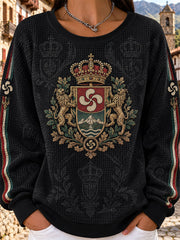 Sweat-shirt Côtelé à Col Rond Femme