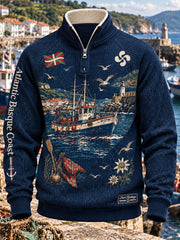 Pull à manches boutonnées pour homme