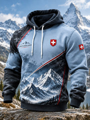 Sweat à capuche homme graphique commémoratif alpin