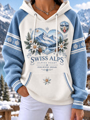 Chandail à capuchon Alpine Festive Graphic à manches raglan pour femme
