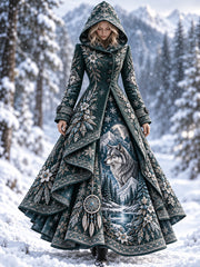Robe nordique à motifs d'animaux pour femme