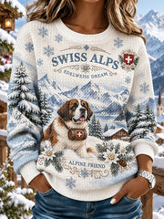 Chandail à manches longues Alpine Holiday Graphic Waffle-Knit Femme