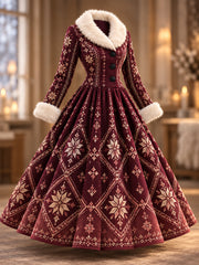 Femme Style Nordique Automne/Hiver Art Robe