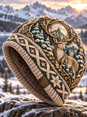 Chapeau imprimé automne/hiver de style nordique unisexe sur le thème des animaux