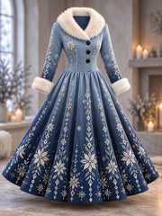 Robe artistique automne/hiver pour femme, style nordique