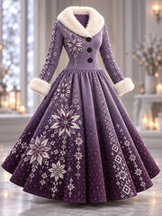 Robe artistique automne/hiver pour femme, style nordique