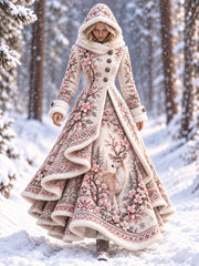 Robe nordique à motifs d'animaux pour femme