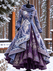 Robe nordique à motifs d'animaux pour femme
