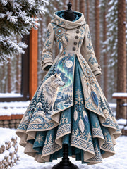 Robe nordique à motifs d'animaux pour femme