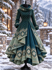 Robe artistique automne/hiver pour femme, style nordique