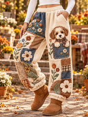 Pantalon décontracté à motifs d'animaux pour femme