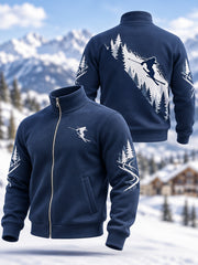 Sweat-shirt décontracté à fermeture éclair pour amateurs de ski, prêt pour la saison hivernale