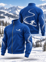 Sweat-shirt décontracté à fermeture éclair pour amateurs de ski, prêt pour la saison hivernale