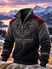 Sweat Homme Viking Vintage "Strength in Darkness" En Flanelle