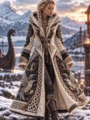 Veste en flanelle à motif viking pour femme