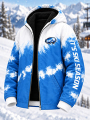 Veste polaire composite décontractée pour hommes, idéale pour les passionnés de ski, prête pour la saison.